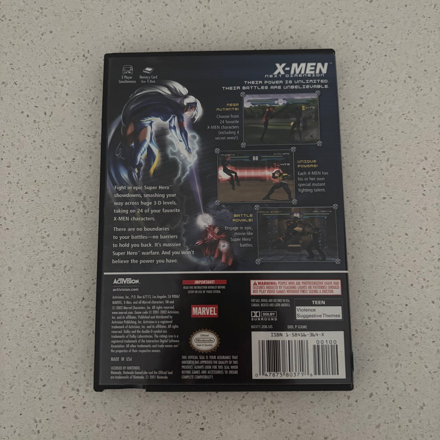 X-Men Next Dimension, Nintendo GameCube NTSC